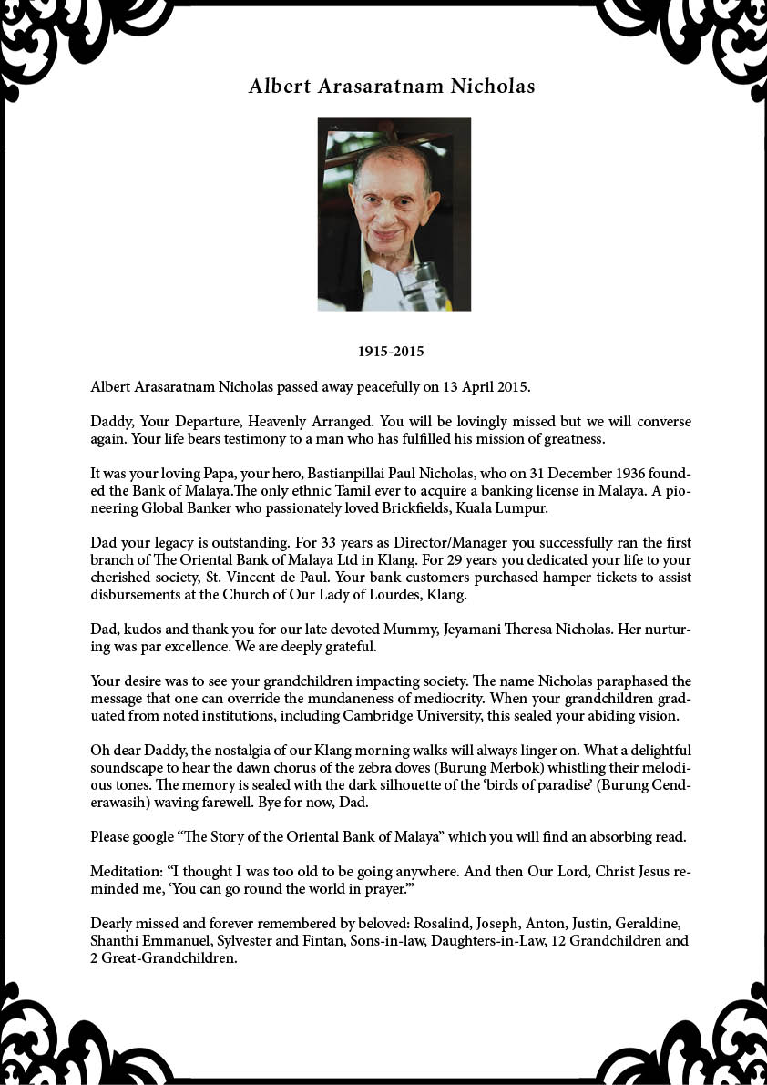 Albert Nicholas Obituary