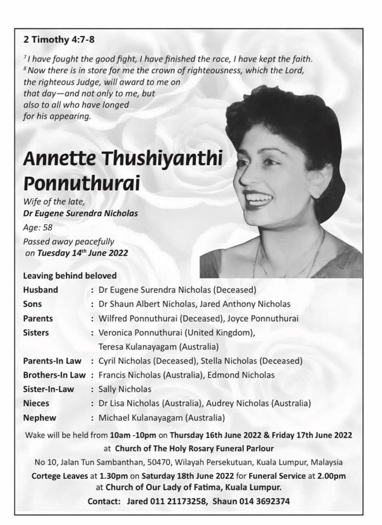 Annette Nicholas Obituary